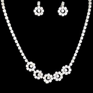Rhinestone Choker and Earrings Set